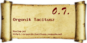 Orgonik Tacitusz névjegykártya
